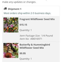 American Meadows - 6/6/2023: I ordered the wildflower seeds online.