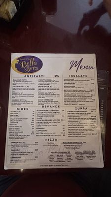 Menu photo 1 Trattoria Bella Sera El Paso, TX Menu photo 1 Trattoria Bella Sera El Paso, TX