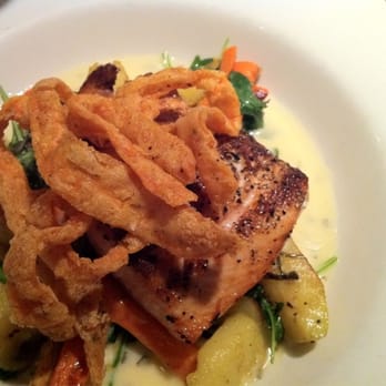 Montrio - Salmon with crispy polenta - New American Near Me - Monterey, California