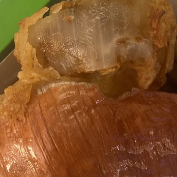 BurgerFi - The lower ONION RINGS, were not peeled prior to frying.  Very disappointing.  Also the breading was falling off. - Burgers Near Me - Alpharetta, Georgia