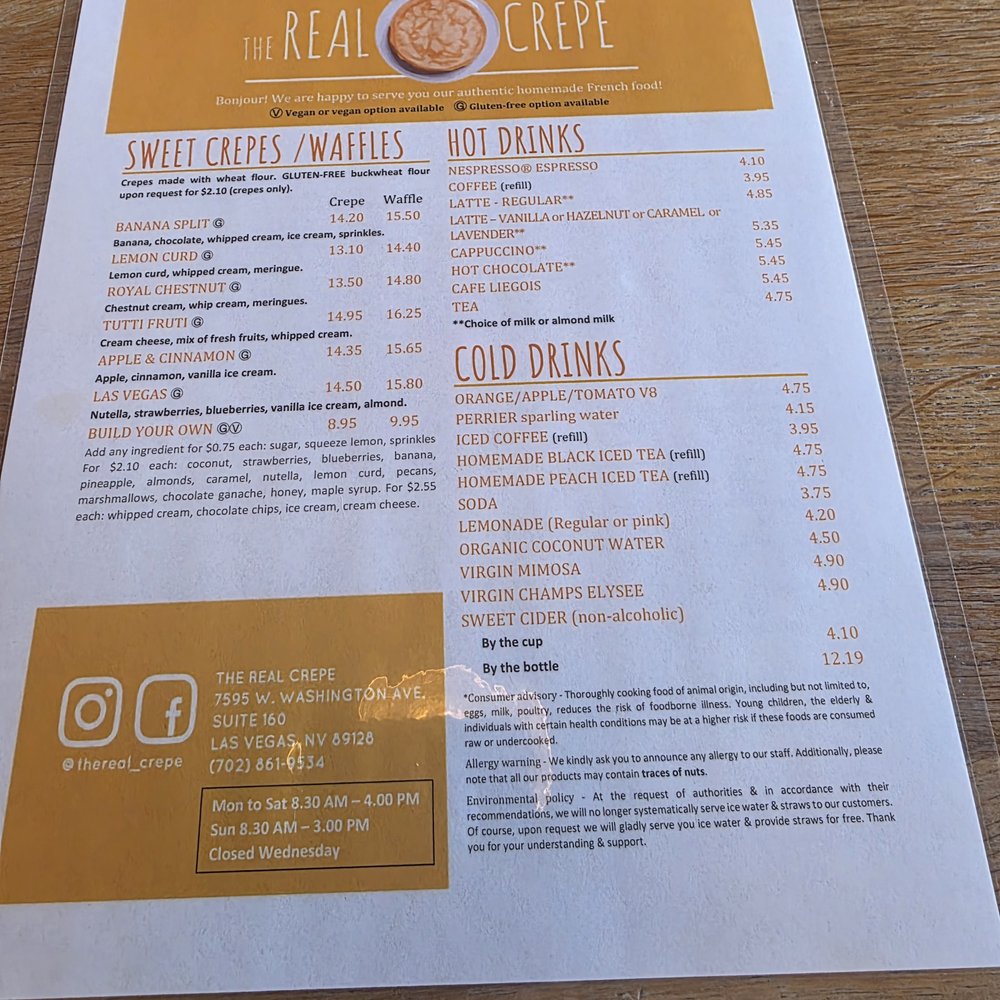 The Real Crepe - The Real Crepe - Menu - Pop-Up Restaurants Near Me - Las Vegas, Nevada The Real Crepe - The Real Crepe - Menu - Pop-Up Restaurants Near Me - Las Vegas, Nevada