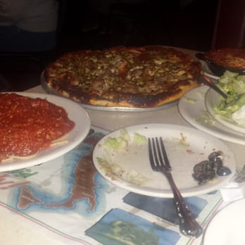 Luigi's Restaurant - Spaghetti pizza salad and baked cheese ravioli. Not pictures is the homemade spumoni a must get! - Pizza Near Me - Akron, Ohio Luigi's Restaurant - Spaghetti pizza salad and baked cheese ravioli. Not pictures is the homemade spumoni a must get! - Pizza Near Me - Akron, Ohio