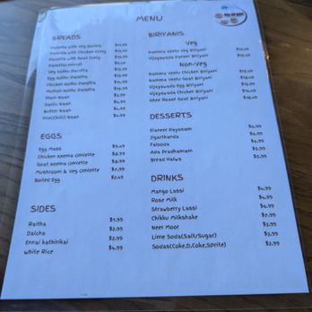 Namma Restaurant - Menu - Indian Near Me - Milpitas, California