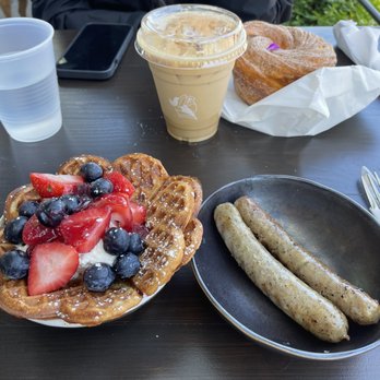 Cafe Hagen - Waffles and sausage and cinnamon croissant muffin - Cafes Near Me - Seattle, Washington Cafe Hagen - Waffles and sausage and cinnamon croissant muffin - Cafes Near Me - Seattle, Washington