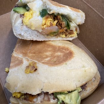 Tortas Frontera - Torta with egg and chorizo - Mexican Near Me - Chicago, Illinois Tortas Frontera - Torta with egg and chorizo - Mexican Near Me - Chicago, Illinois