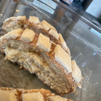 The Range Café - He cut the concha for easy dunking. - Desserts Near Me - Albuquerque, New Mexico The Range Café - He cut the concha for easy dunking. - Desserts Near Me - Albuquerque, New Mexico