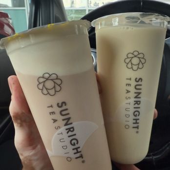 Sunright Tea Studio  - Jasmine milk, tea and Ceylon Milk Tea with cheese foam from the $3 special menu cheese foam is $1 extra great bang for your buck! - Bubble Tea Near Me - Las Vegas, Nevada