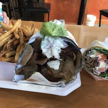 Simply Greek - Hand-cut fries, the Titan Gyro, and half a Gyro wrap. All of it delicious! - Greek Near Me - Solon, Ohio Simply Greek - Hand-cut fries, the Titan Gyro, and half a Gyro wrap. All of it delicious! - Greek Near Me - Solon, Ohio