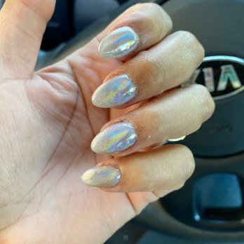 D & J Nail - Full set acrylic with chrome finish - Nail Salons Near Me - Apopka, Florida