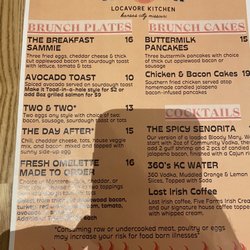 Breakfast menu