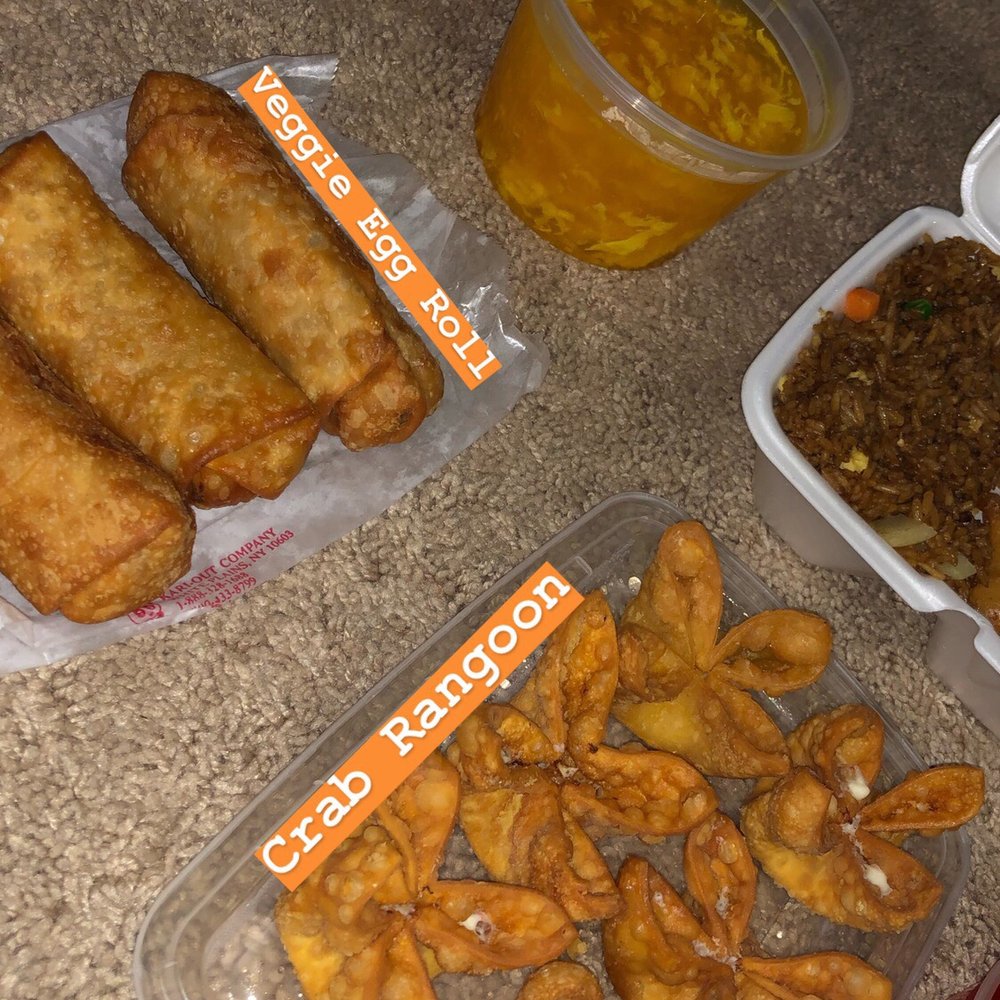 -Egg Drop Soup -Crab Rangoon  -Veggie Egg Rolls