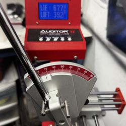 Iron and Hybrid Loft and Lie Machine with Digital Readouts.