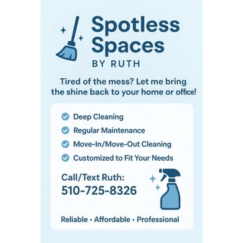 Spotless Spaces By Ruth - Home Cleaning Near Me - Vallejo, California