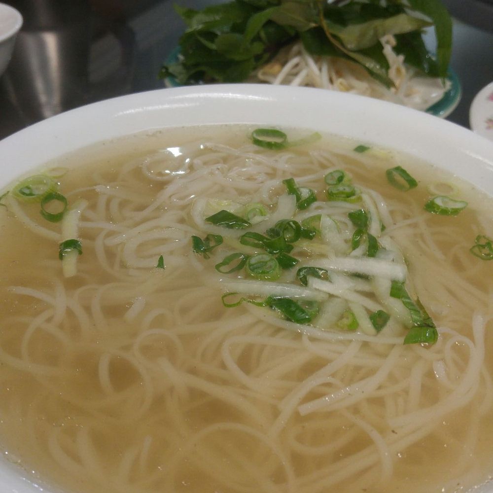 My Chau Restaurant - Chicken Broth Pho (plain, as I got the fried chicken leg combo) - Vietnamese Near Me - Vancouver, British Columbia