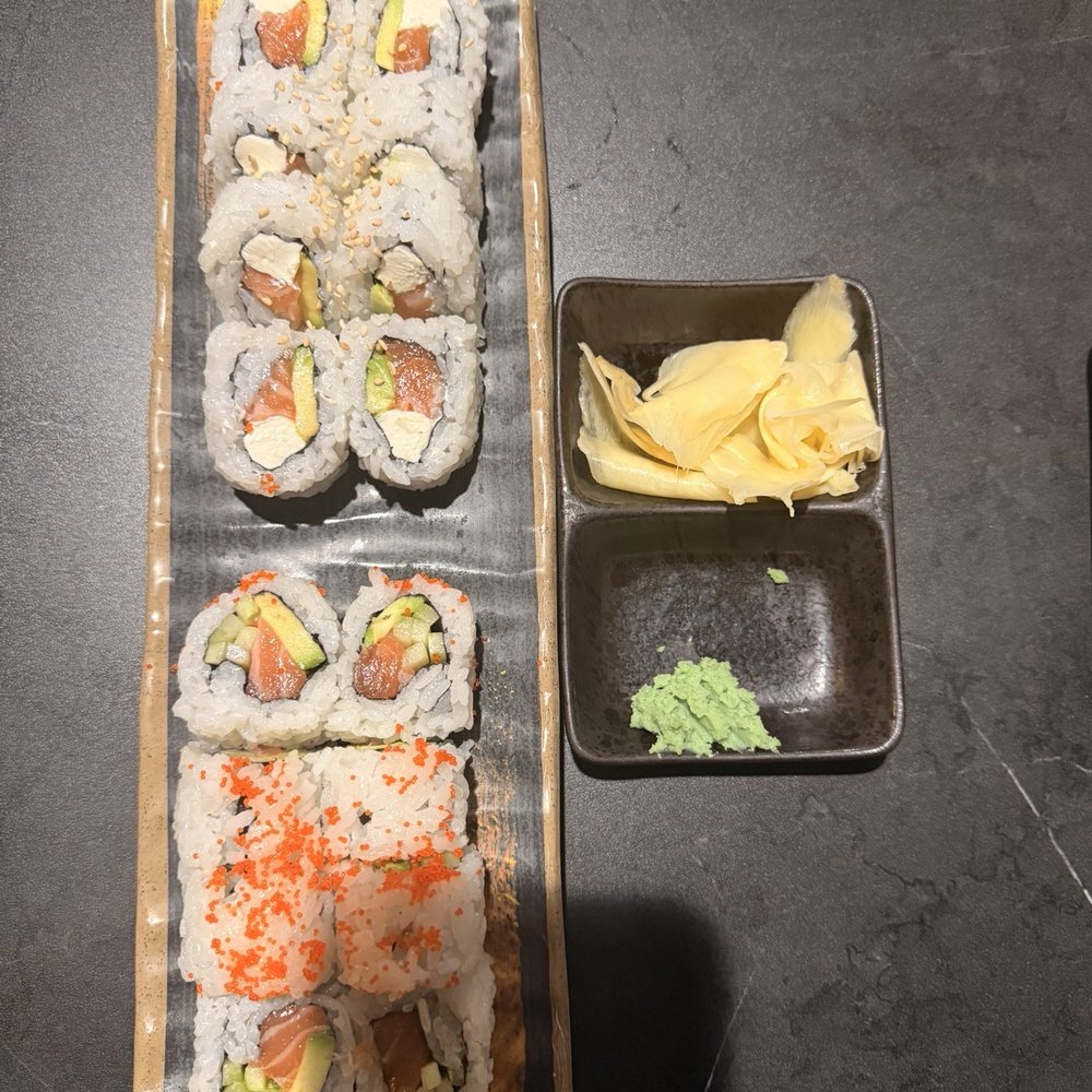 R5 Alaska Roll/ Raw Fish and S2- Aloha Sunset Sushi Burrito/ Raw Fish rolls. Yum R5 Alaska Roll/ Raw Fish and S2- Aloha Sunset Sushi Burrito/ Raw Fish rolls. Yum