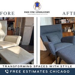 Padi Fine Upholstery - A chair and ottoman