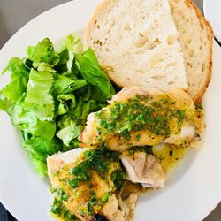 Caneat Cafe - Roast chicken, orange gremolata, green salad, sourdough