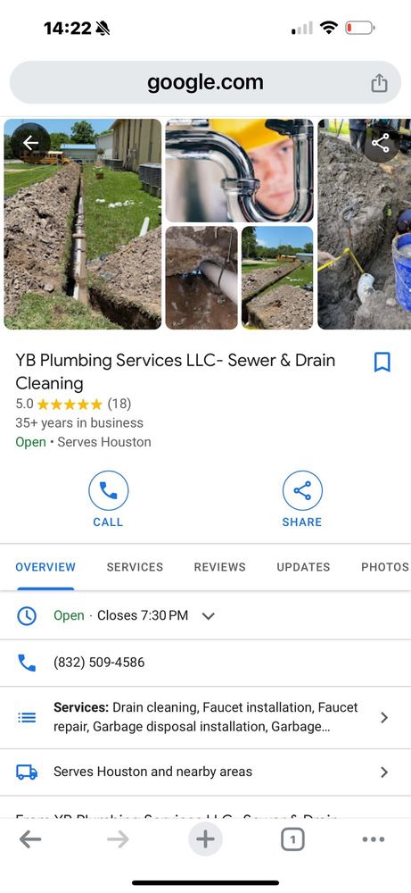 Slide of YB Plumbing Plano TX