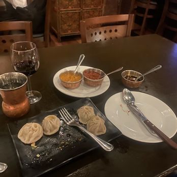 Himalayan Yak - Dumplings with the first 2 sauces and the 3rd... - Himalayan/Nepalese Near Me - Jackson Heights, New York Himalayan Yak - Dumplings with the first 2 sauces and the 3rd... - Himalayan/Nepalese Near Me - Jackson Heights, New York
