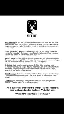 Menu photo 6 The White Hart Cafe Lynchburg, VA Menu photo 6 The White Hart Cafe Lynchburg, VA
