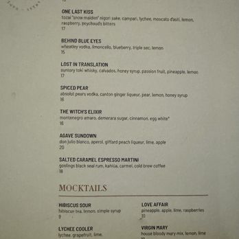 Ramsay's Kitchen - Cocktail Menu - New American Near Me - Naperville, Illinois