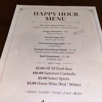 Hearsay on the Green - Happy hour menu - Cocktail Bars Near Me - Houston, Texas Hearsay on the Green - Happy hour menu - Cocktail Bars Near Me - Houston, Texas