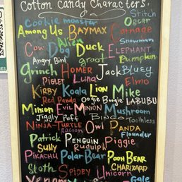 Cotton candy characters. They have a QR code beside where you can see the photos. Cotton candy characters. They have a QR code beside where you can see the photos.