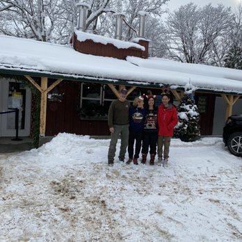 Bechard's Sugar House - three people standing in the snow - Specialty Food Near Me - West Chazy, New York Bechard's Sugar House - three people standing in the snow - Specialty Food Near Me - West Chazy, New York