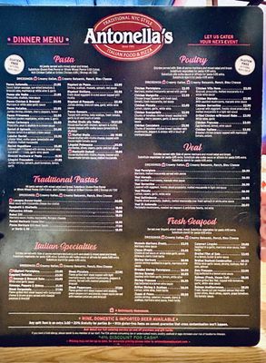 Menu photo 1 Antonella's Pizzeria & Restaurant Fishkill, NY Menu photo 1 Antonella's Pizzeria & Restaurant Fishkill, NY