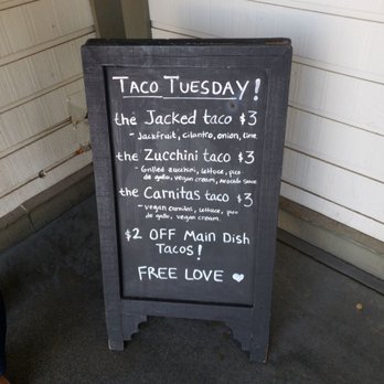 Oasis Vegetarian Cafe - Taco Tuesday menu - Vegetarian Near Me - Riverside, California