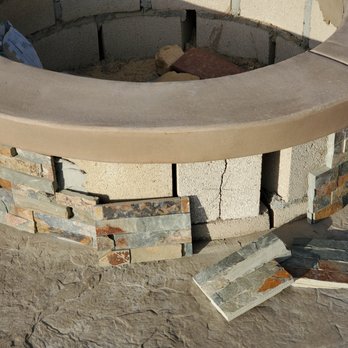 Naturescape Pools - Stone was hardly adhered to the firepit. It fell off. Dave's guys used silicone caulking to put it back. It fell off again. - Pool & Hot Tub Service Near Me - Perris, California