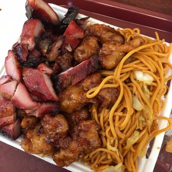 Hong Kong Express - So. Much. Food. Chow mein with orange chicken and BBQ pork! 2 item combo for ~$8. - Chinese Near Me - Costa Mesa, California Hong Kong Express - So. Much. Food. Chow mein with orange chicken and BBQ pork! 2 item combo for ~$8. - Chinese Near Me - Costa Mesa, California