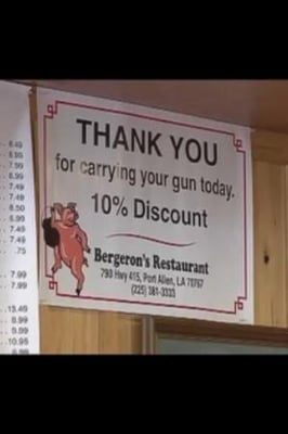 Menu photo 5 Bergeron's Restaurant Port Allen, LA