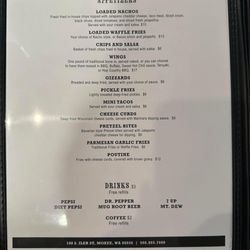 Hop Country Bar & Grill - Menu