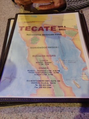Menu photo 1 Tecate Bar & Grill Vestavia Hills, AL