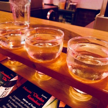 Shinsen - Sake Sampler: Oka-Okuden-Yamahai $15 (50% off at happy hour) - Sushi Bars Near Me - New York, New York Shinsen - Sake Sampler: Oka-Okuden-Yamahai $15 (50% off at happy hour) - Sushi Bars Near Me - New York, New York
