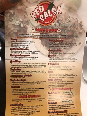Menu photo 8 Red Salsa Tacos & More Spring, TX