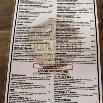 Trailhead Public House & Eatery - Menu - Burgers Near Me - Moab, Utah