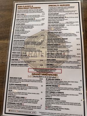 Menu photo 2 Trailhead Public House & Eatery Moab, UT