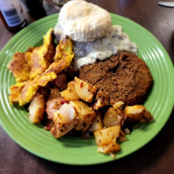 Dirtbag Tea Cafe - Cardiac arrest vegan.  Two of us shared this dish and we still weren't able to finish it.  Huge portion sizes! - Cafes Near Me - Orangevale, California