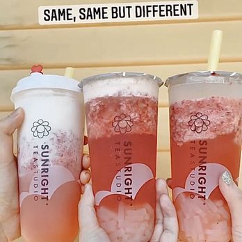 Sunright Tea Studio - Sunnyvale - strawberry jasmine tea (cheese foam and lychee jelly add ons) - Bubble Tea Near Me - Sunnyvale, California