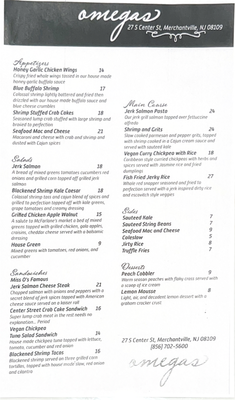 Menu photo 4 Omega's Restaurant Merchantville, NJ Menu photo 4 Omega's Restaurant Merchantville, NJ