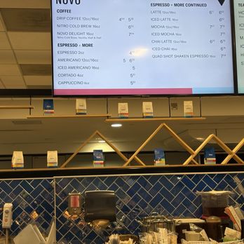 Novo Coffee - Clear menu overhead - Coffee & Tea Near Me - Denver, Colorado Novo Coffee - Clear menu overhead - Coffee & Tea Near Me - Denver, Colorado