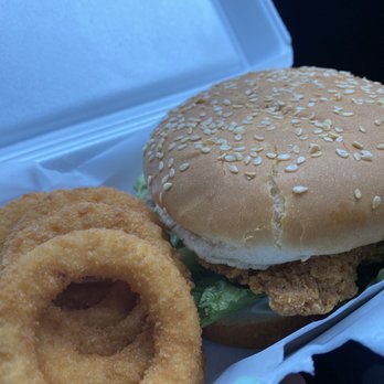 Philly Fried Chicken - Spicy chicken and onion rings $8 - Burgers Near Me - Philadelphia, Pennsylvania