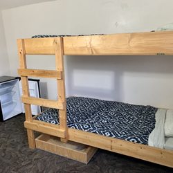 Invermere Hostel - My own, private room with a twin bunk bed, mini fridge and dresser draws.