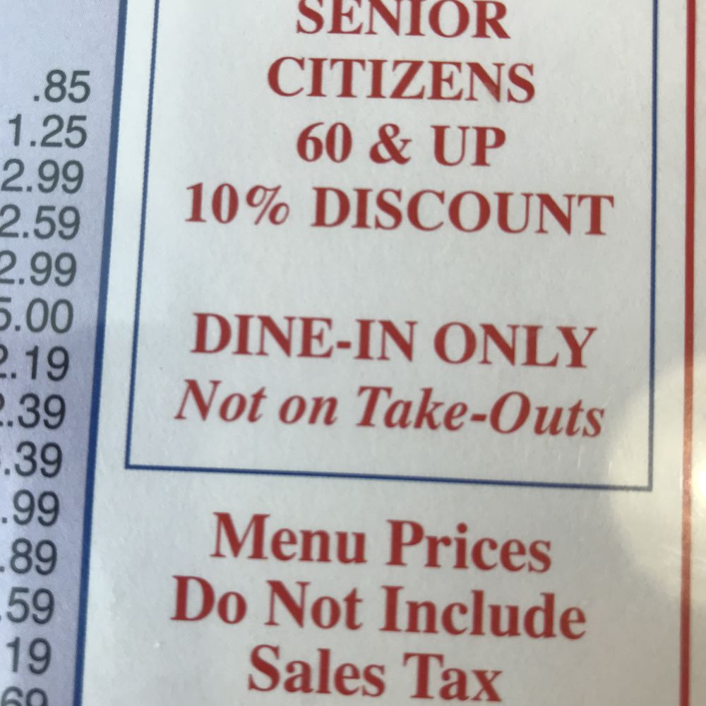 SENIOR DISCOUNT HAVE TO ASK