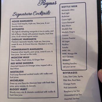 Reyna's Restaurant - Drink menu - Mexican Near Me - Lemoore, California Reyna's Restaurant - Drink menu - Mexican Near Me - Lemoore, California