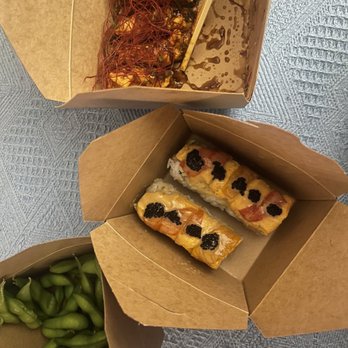 Tane Vegan Izakaya - pokai roll the wedge + edamame - Vegan Near Me - Berkeley, California