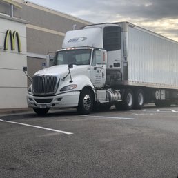 McDonald's delivery truck stretched across parking spaces including handicapped. This is all too common at this McDonald's. McDonald's delivery truck stretched across parking spaces including handicapped. This is all too common at this McDonald's.