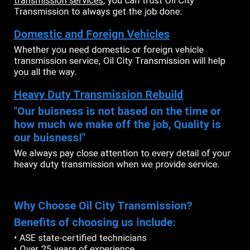 Oil City Transmission - Scam buy that pictures a 3-year warranty or 36000 miles but they will only give you a for a one year warranty on a truck trans